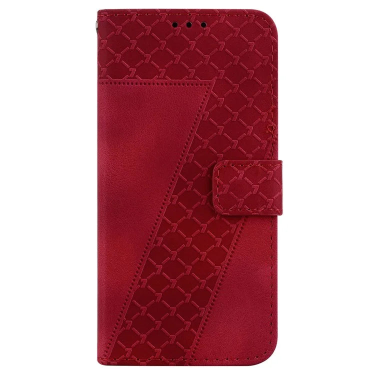 For Samsung Galaxy A16 5G Stand Case 7-Shaped Pattern Imprint Leather Phone Cover
