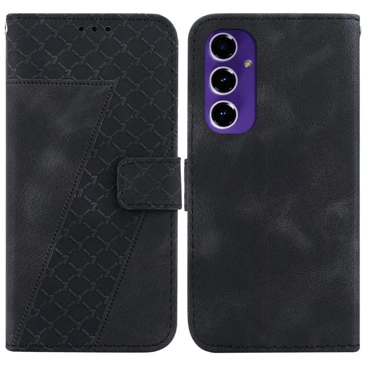 For Samsung Galaxy A16 5G Stand Case 7-Shaped Pattern Imprint Leather Phone Cover