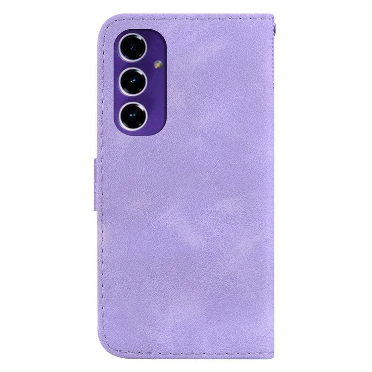 For Samsung Galaxy A16 5G Stand Case 7-Shaped Pattern Imprint Leather Phone Cover