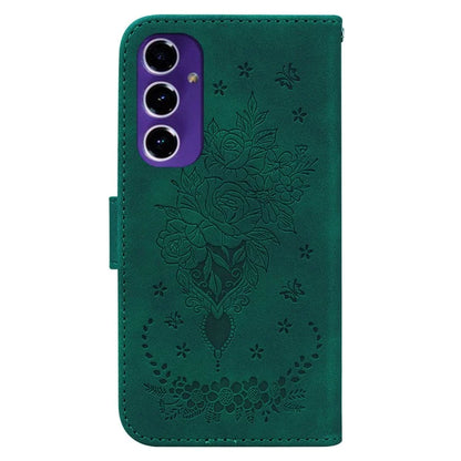 For Samsung Galaxy A16 5G Case PU Leather Wallet Phone Cover Butterfly Flower Imprint