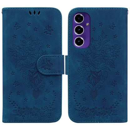 For Samsung Galaxy A16 5G Case PU Leather Wallet Phone Cover Butterfly Flower Imprint