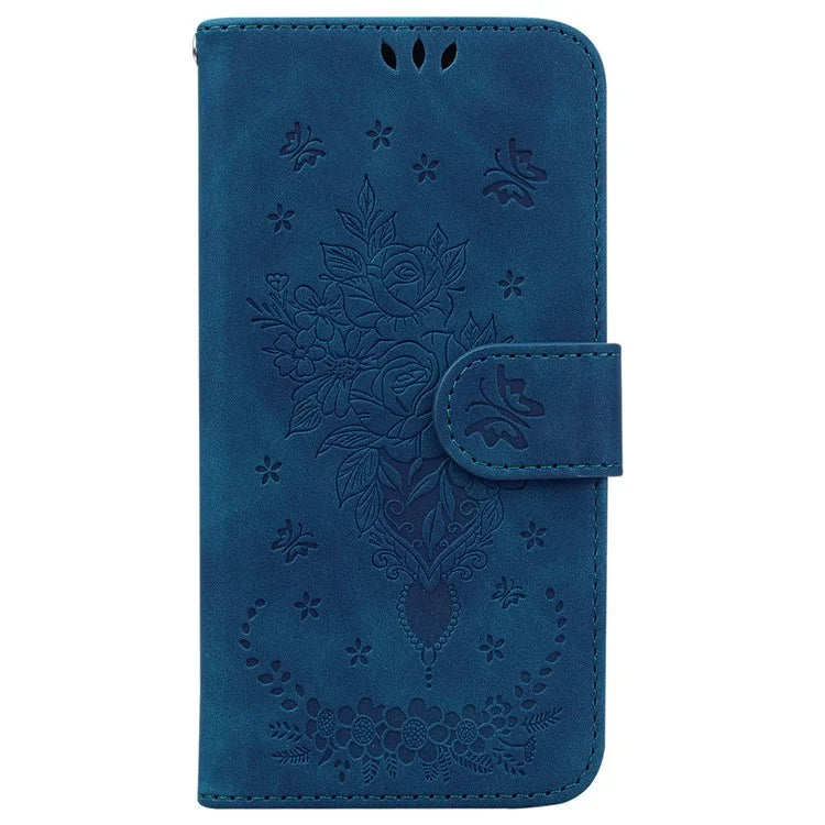 For Samsung Galaxy A16 5G Case PU Leather Wallet Phone Cover Butterfly Flower Imprint