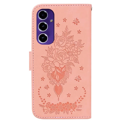For Samsung Galaxy A16 5G Case PU Leather Wallet Phone Cover Butterfly Flower Imprint
