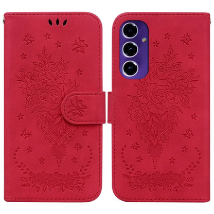 For Samsung Galaxy A16 5G Case PU Leather Wallet Phone Cover Butterfly Flower Imprint