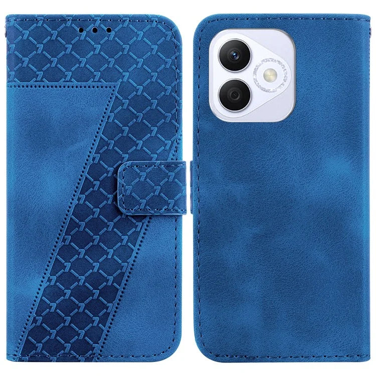 For Honor X60i 5G Stand Case 7-Shaped Pattern Imprint Leather Phone Cover