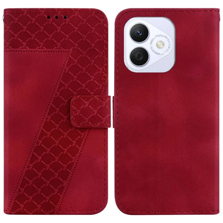 For Honor X60i 5G Stand Case 7-Shaped Pattern Imprint Leather Phone Cover