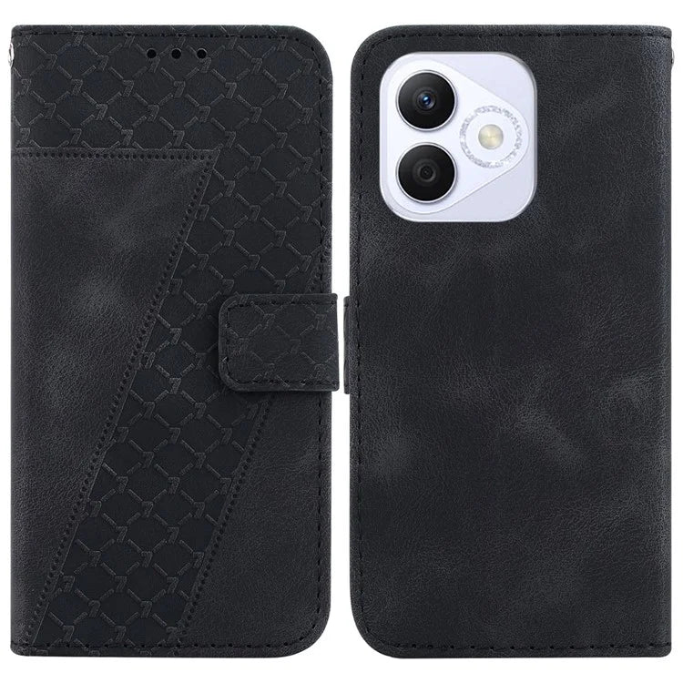 For Honor X60i 5G Stand Case 7-Shaped Pattern Imprint Leather Phone Cover