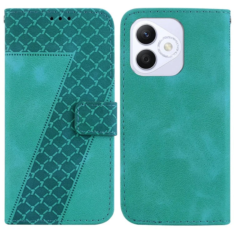 For Honor X60i 5G Stand Case 7-Shaped Pattern Imprint Leather Phone Cover