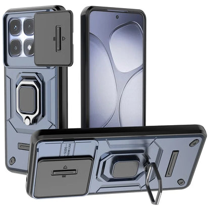 For Xiaomi Redmi K70 Ultra Case PC+TPU Kickstand Phone Protector with Lens Cover