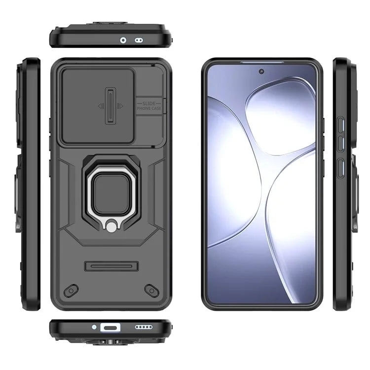 For Xiaomi Redmi K70 Ultra Case PC+TPU Kickstand Phone Protector with Lens Cover