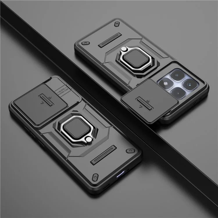For Xiaomi Redmi K70 Ultra Case PC+TPU Kickstand Phone Protector with Lens Cover