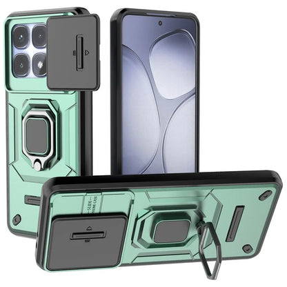 For Xiaomi Redmi K70 Ultra Case PC+TPU Kickstand Phone Protector with Lens Cover