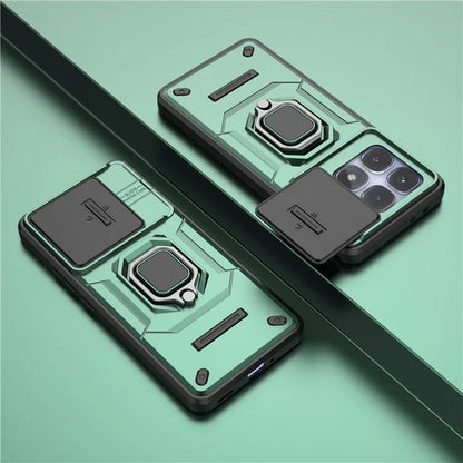 For Xiaomi Redmi K70 Ultra Case PC+TPU Kickstand Phone Protector with Lens Cover