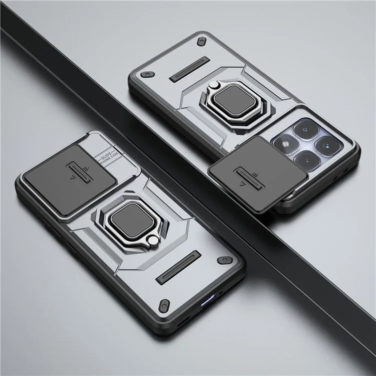 For Xiaomi Redmi K70 Ultra Case PC+TPU Kickstand Phone Protector with Lens Cover