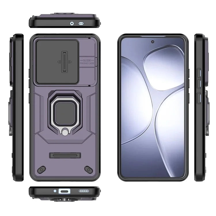 For Xiaomi Redmi K70 Ultra Case PC+TPU Kickstand Phone Protector with Lens Cover