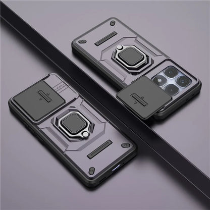 For Xiaomi Redmi K70 Ultra Case PC+TPU Kickstand Phone Protector with Lens Cover