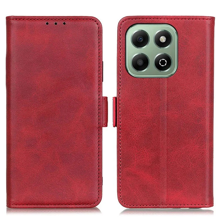 For Honor X6b 4G Case Stand Cowhide Texture PU Leather Phone Cover