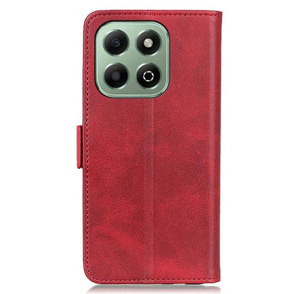 For Honor X6b 4G Case Stand Cowhide Texture PU Leather Phone Cover
