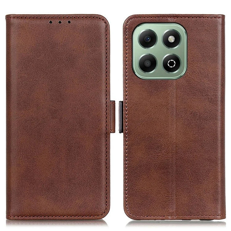 For Honor X6b 4G Case Stand Cowhide Texture PU Leather Phone Cover