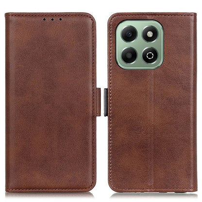 For Honor X6b 4G Case Stand Cowhide Texture PU Leather Phone Cover