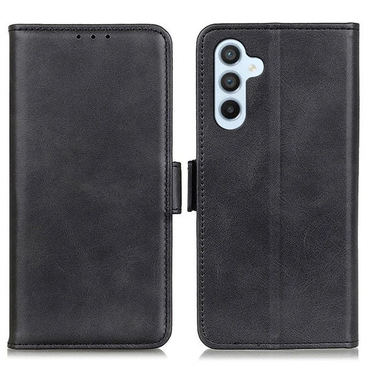 For Samsung Galaxy M35 5G Case Stand Cowhide Texture PU Leather Phone Cover