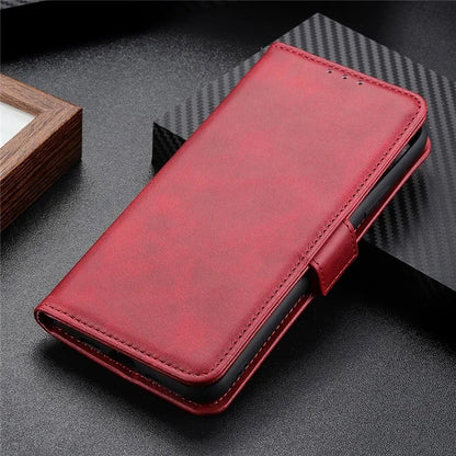 For Samsung Galaxy M35 5G Case Stand Cowhide Texture PU Leather Phone Cover