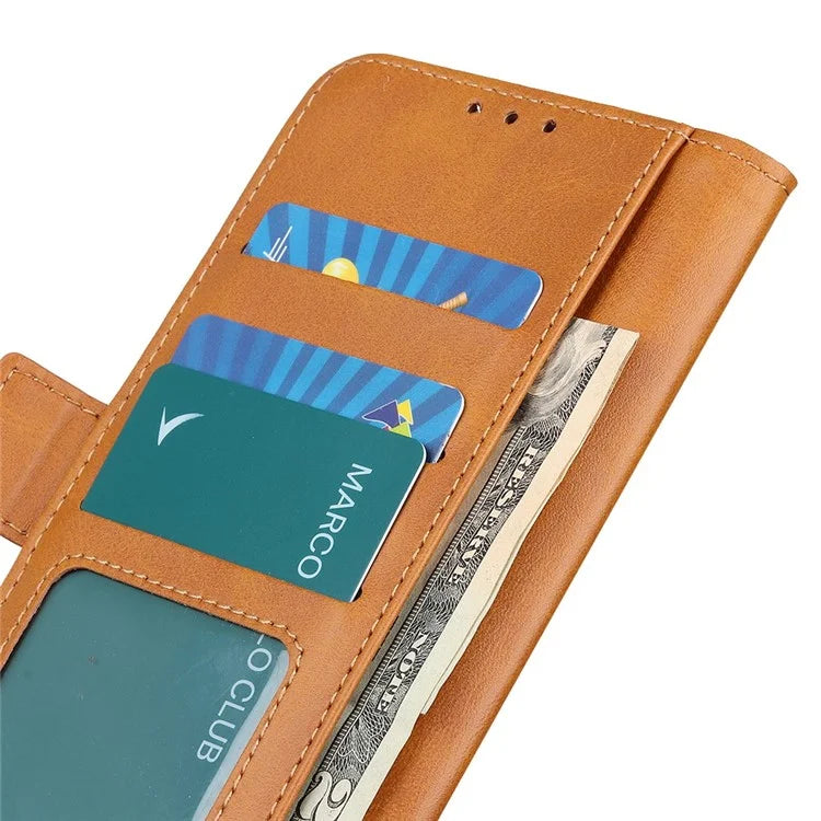 For Samsung Galaxy M35 5G Case Stand Cowhide Texture PU Leather Phone Cover