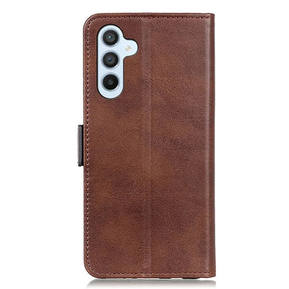For Samsung Galaxy M35 5G Case Stand Cowhide Texture PU Leather Phone Cover