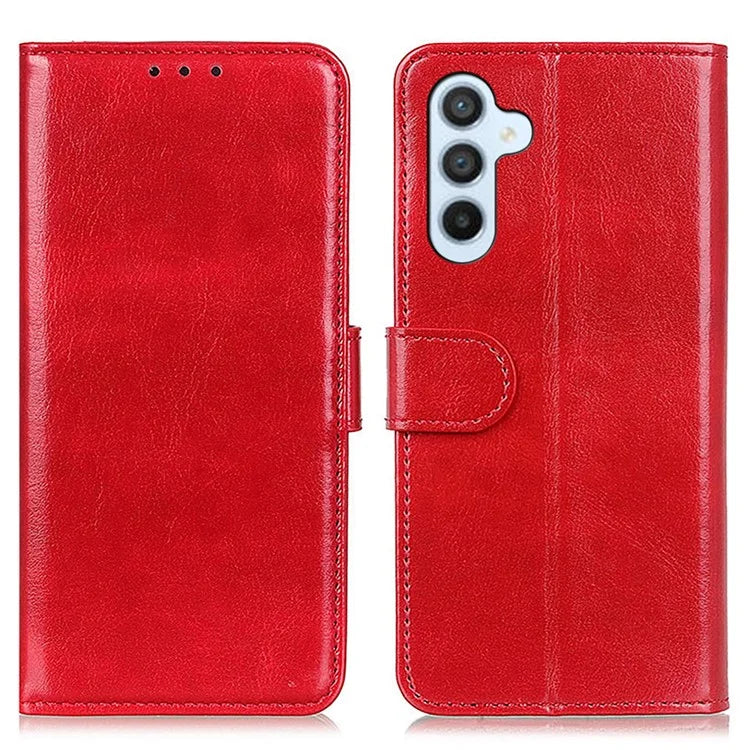 For Samsung Galaxy M35 5G Case Crazy Horse Texture PU Leather Phone Stand Cover