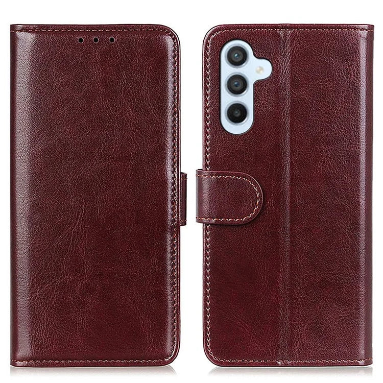 For Samsung Galaxy M35 5G Case Crazy Horse Texture PU Leather Phone Stand Cover