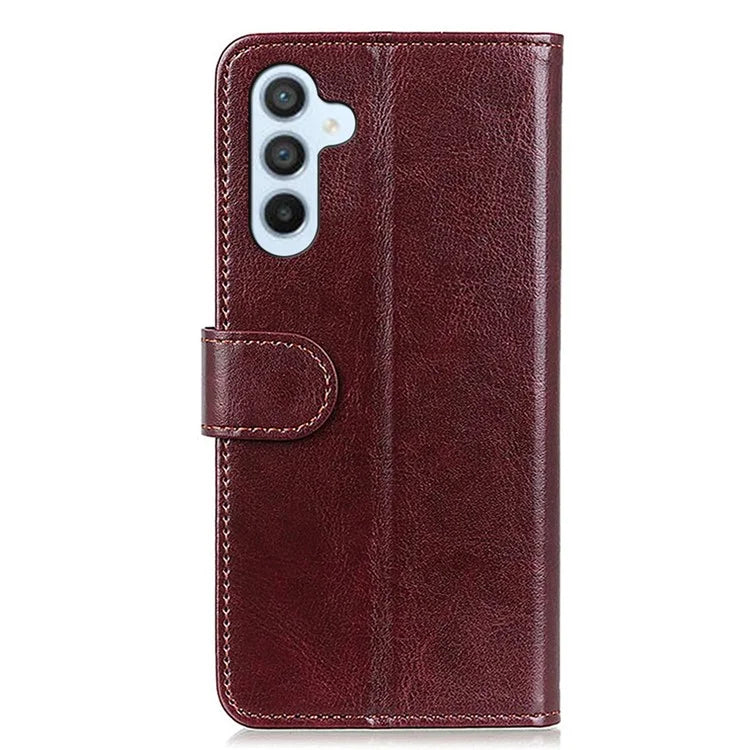 For Samsung Galaxy M35 5G Case Crazy Horse Texture PU Leather Phone Stand Cover