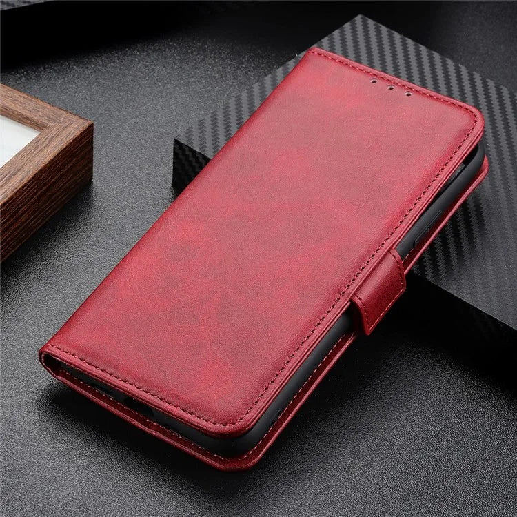 For Samsung Galaxy A16 5G Case Stand Cowhide Texture PU Leather Phone Cover