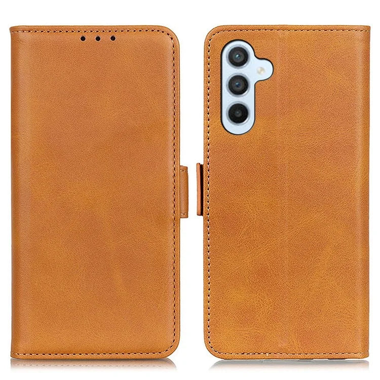 For Samsung Galaxy A16 5G Case Stand Cowhide Texture PU Leather Phone Cover