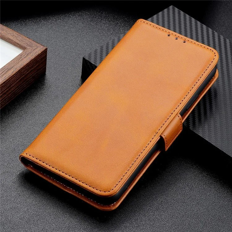 For Samsung Galaxy A16 5G Case Stand Cowhide Texture PU Leather Phone Cover