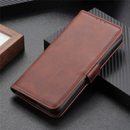 For Samsung Galaxy A16 5G Case Stand Cowhide Texture PU Leather Phone Cover