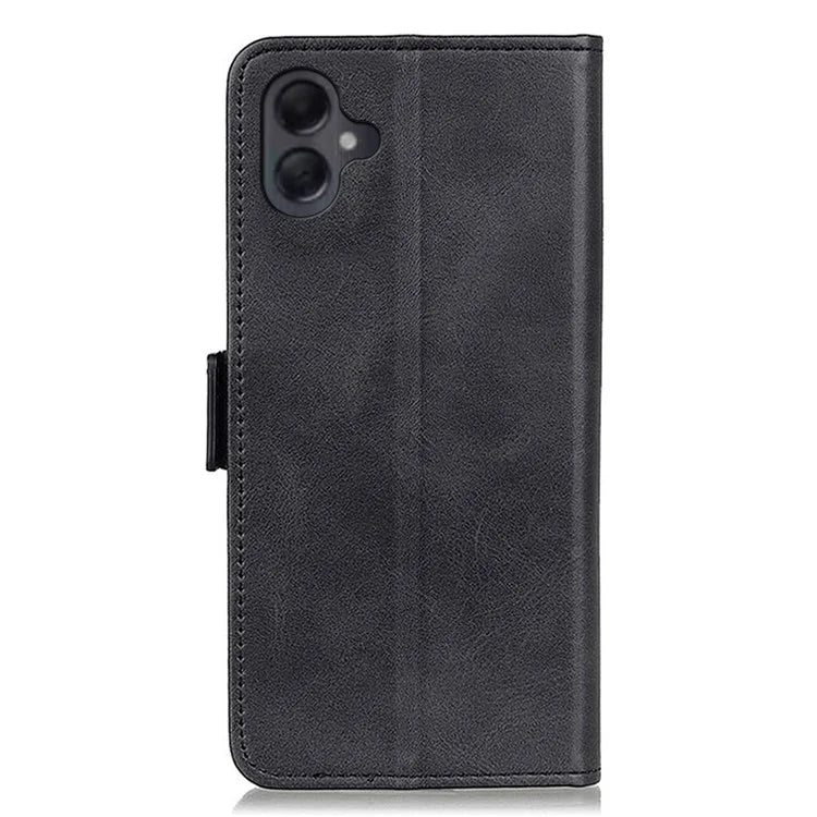 For Samsung Galaxy A06 Case Stand Cowhide Texture PU Leather Phone Cover