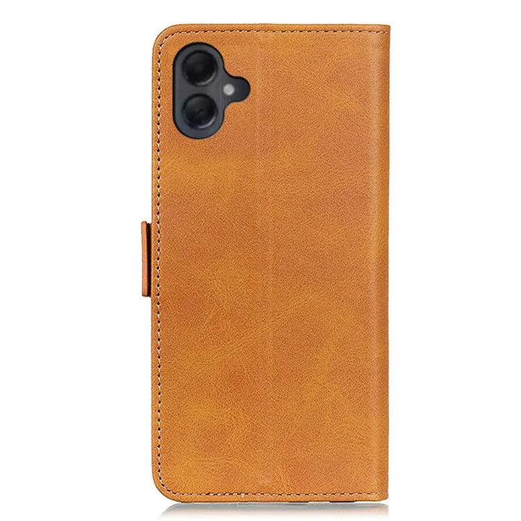 For Samsung Galaxy A06 Case Stand Cowhide Texture PU Leather Phone Cover