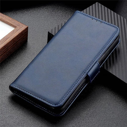 For Samsung Galaxy A06 Case Stand Cowhide Texture PU Leather Phone Cover