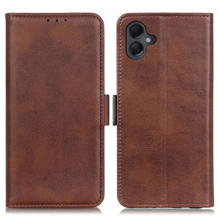 For Samsung Galaxy A06 Case Stand Cowhide Texture PU Leather Phone Cover