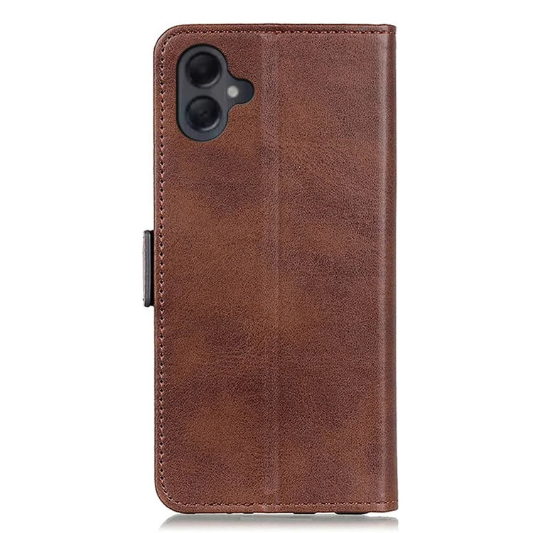 For Samsung Galaxy A06 Case Stand Cowhide Texture PU Leather Phone Cover
