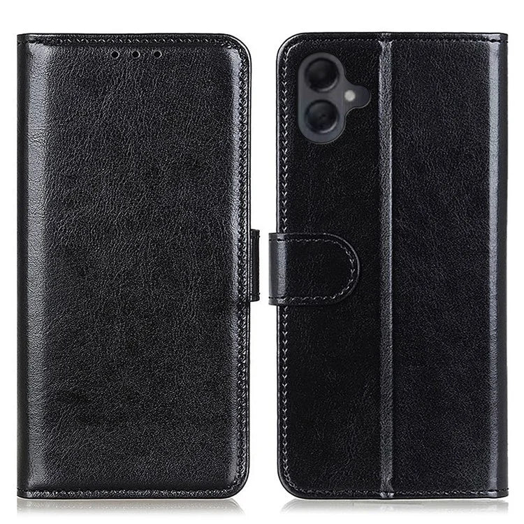 For Samsung Galaxy A06 Case Crazy Horse Texture PU Leather Phone Stand Cover