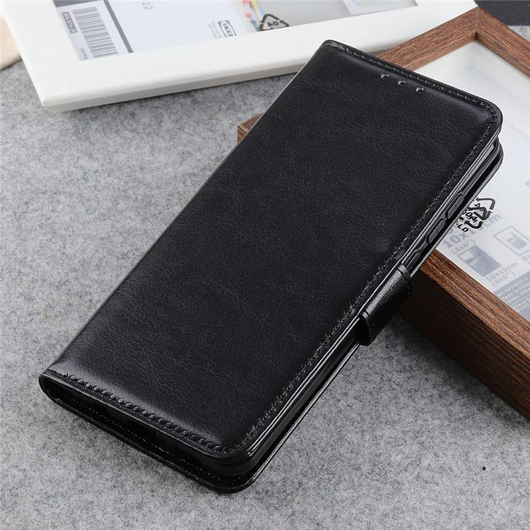 For Samsung Galaxy A06 Case Crazy Horse Texture PU Leather Phone Stand Cover