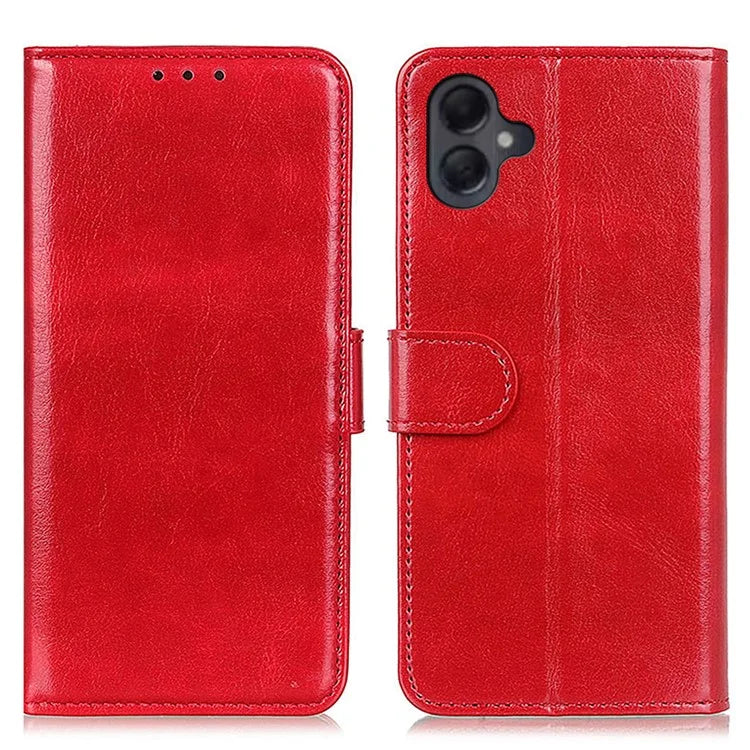 For Samsung Galaxy A06 Case Crazy Horse Texture PU Leather Phone Stand Cover