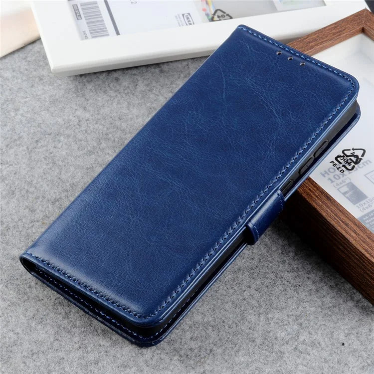 For Samsung Galaxy A06 Case Crazy Horse Texture PU Leather Phone Stand Cover