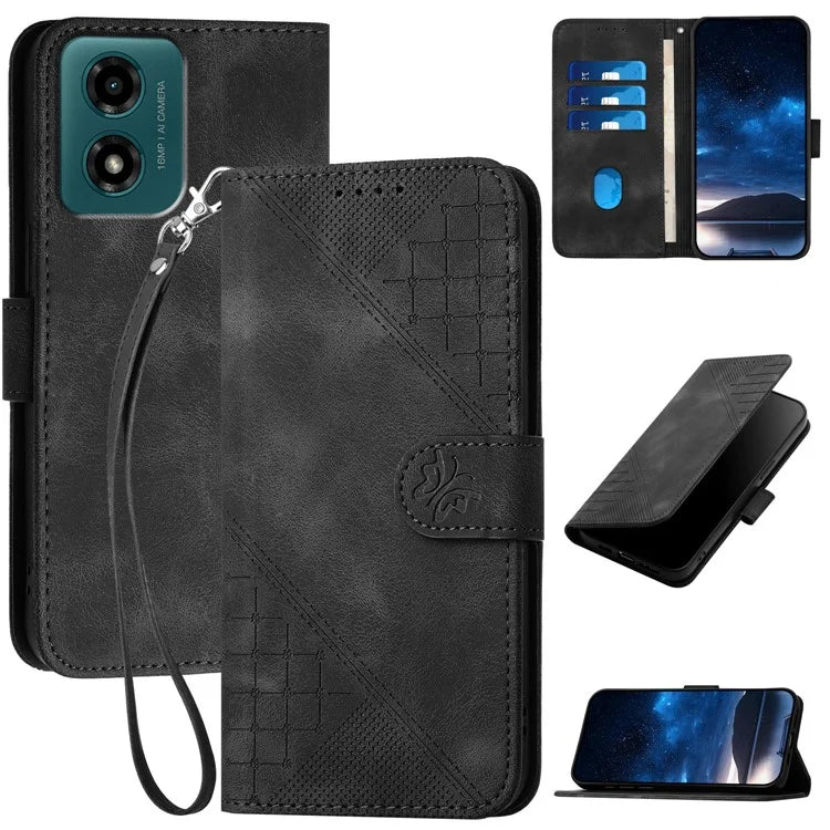 YX0080 For Motorola Moto E14 4G / G04 4G / G04s 4G / G24 4G Case Butterfly Imprint Leather Wallet Phone Cover