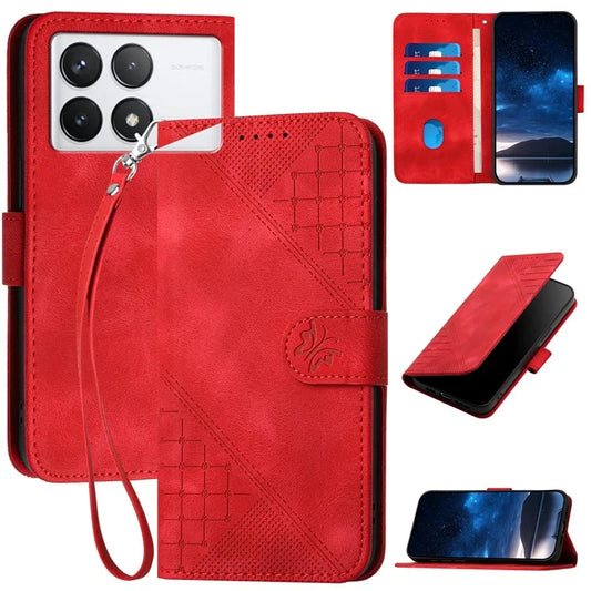 YX0080 For Xiaomi Poco F6 Pro 5G / Redmi K70 5G / K70 Pro 5G Case Butterfly Imprint Leather Wallet Phone Cover