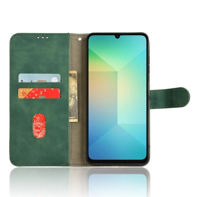 For Samsung Galaxy A06 Leather Case Skin-Feel Anti-Drop Wallet Flip Phone Cover