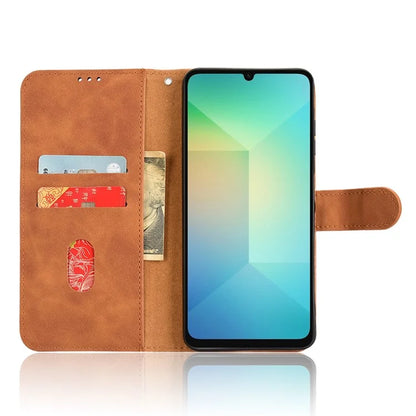 For Samsung Galaxy A06 Leather Case Skin-Feel Anti-Drop Wallet Flip Phone Cover