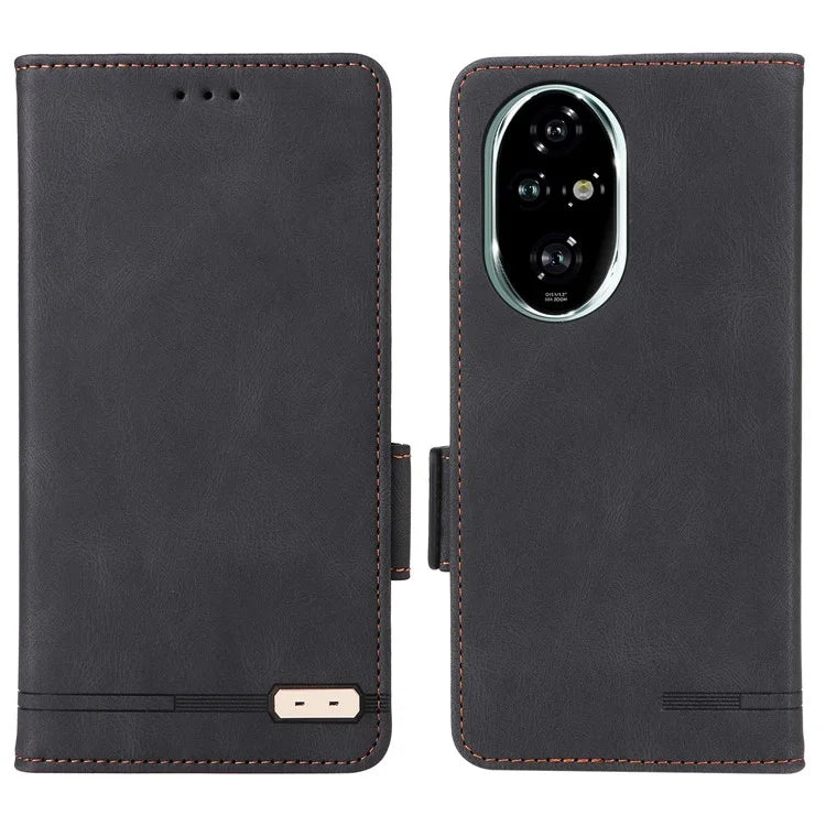 For Honor 200 Pro 5G Case Leather Wallet Flip Phone Cover with Hardware Decor