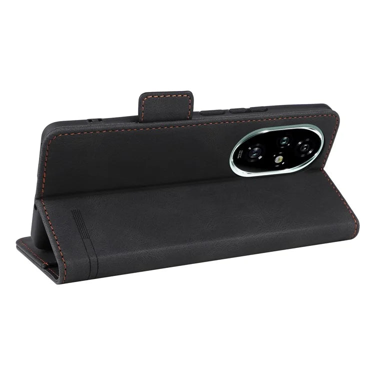 For Honor 200 Pro 5G Case Leather Wallet Flip Phone Cover with Hardware Decor